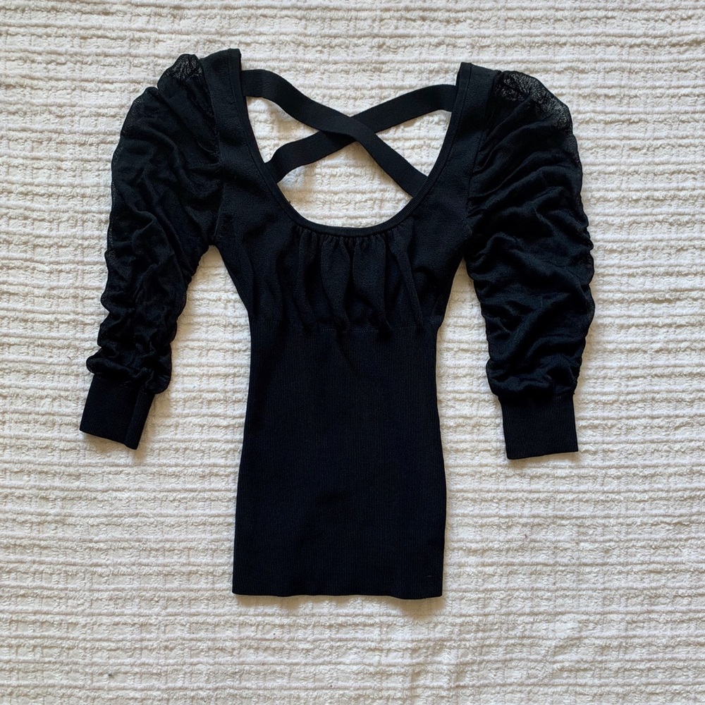 2B Bebe Black Stretch Top